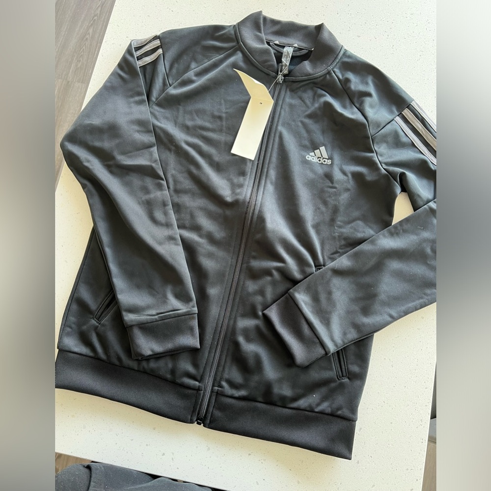 Brand New Adidas Black with Grey Stripes Jckt Size M